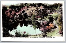 Lake Sunken Garden Butcharts Gardens Victoria Bc Canada Postcard picture