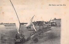 Cairo Egypt Nile River Harbor Sailing Boats Early 1900s Vtg Postcard A59 picture