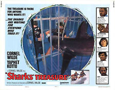 SHARKS' TREASURE original 1975 22x28 movie poster DEEP SEA SCUBA DIVING picture