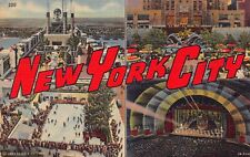 New York City NY Greetings Larger Not Large Letter 3B H349 Linen Postcard picture