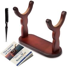 HalleluYAH Set of Shofar Stand - Wood Stand, Blowing Guide, Cleaning Brush picture