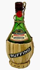 Vtg 1972 I.L Ruffino Chianti EMPTY Green Glass Wine Bottle Rattan Wrap L@@K picture