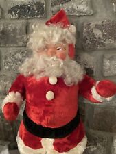 Vintage Rare Large Plush 29” Santa Claus Rubber Face Christmas Mid Century Toy picture