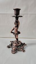 Antique Candelestick Solid Cast Copper Old French Candle Holder picture