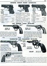 1950 Print Ad of H&R 922 999, Iver Johnson IJ 68 833 Revolver, CZ Pocket Pistol picture