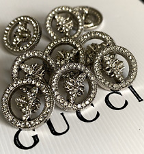 Lot of 5 pcs Gucci button metal 21 mm 0,83  inch metal GG bees Logo Silver Set picture