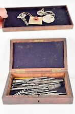 Antique Hand Made Hinged Machinist Box W Bits Taps Tools Vintage Keys Extras picture