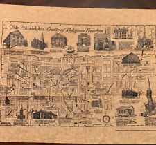 Olde Philadelphia: Historic Church Map Replica Document picture