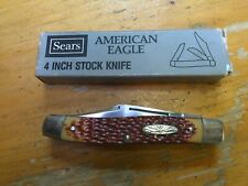 NIB NEW UNUSED SEARS 3 BLADE POCKET KNIFE 95233 AMERICAN EAGLE 4