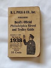 BOYD'S OFFICIAL PHILADELPHIA STREET AND TROLLEY GUIDE 1938 picture