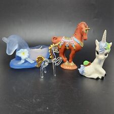 Unicorn Figure Lot of 4 Hand Blown Glass Ceramic Resin The Franklin VTG picture