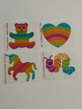 Vintage 80’s HAMBLY Transparent Rainbow Stickers Bear Caterpillar Heart Unicorn picture