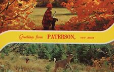 Greetings from Paterson New Jersey - Scenic Hunting Town Chrome VTG Post Card picture