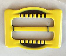 Vintage Buckles - 1950's Yellow and Brown French  Carved Casein Buckles picture