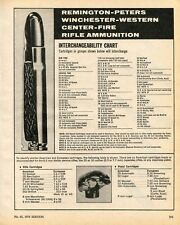 1974 Print Ad Remington Peters Winchester Western Rifle Interchangeability Chart picture