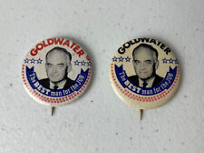 Vintage 1964 Barry Goldwater Button Pin Lot of 2 President Campaign Made in USA picture