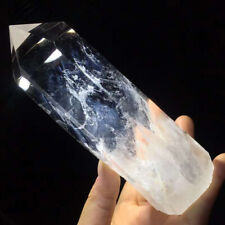398g  Top Natural White Clear Quartz Obelisk Crystal Energy Point Wand Reiki picture
