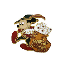 Vtg Disney Mickey Mouse Santa Merry Christmas 1993 Cartoon Lapel Hat Pin Pinback picture
