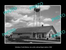 OLD 8x6 HISTORIC PHOTO OF GLENBURN NORTH DAKOTA RAILROAD DEPOT STATION c1960 picture