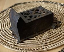 Antique Cast Iron Match Holder Wall Mount Kitchen Fireplace Matches Cozy Handy picture