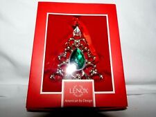 NIB Luxurious Lenox Emerald Gemmed Silver Tree Christmas Ornament New w2s17 picture