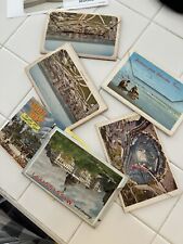 Lot Of 6 Vintage Postcards Disneyland Cedar Point Fold Out Envelope Photos picture