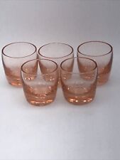 FIVE VTG Pink Crystal Shot Glasses Cordial Liqueur Depression Glass Dainty EUC picture