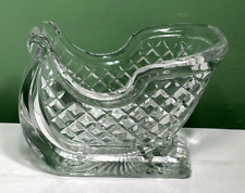 Vintage Crystal Glass Christmas Santa Sleigh/Sled Candy Dish 24% Full Lead picture