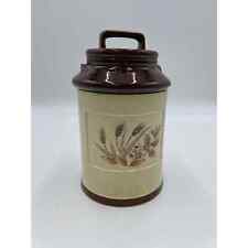 Vintage Retro Made In Japan Brown And Tan Wheat Canister picture