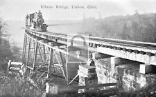 Railroad Train Elkrun Bridge Lisbon Ohio OH Reprint Postcard picture