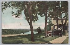 St Paul MN~Fort Snelling Visitors In Vintage Auto View Mississippi River~1907 picture