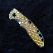 1 Piece Titanium Inlaid Brass Pattern Handle Scale for Rick Hinderer XM18 3.5” picture