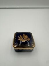 Limoges France Vintage Pill Box Porcelain Height 1” Width 1.75” picture