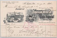 American Wine Co. Sandusky Ohio Cooks Imperial Extra Dry Billhead 1896 BH2-21 picture