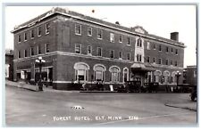 Elly Minnesota MN Postcard RPPC Photo Forest Hotel Building Cars Scene 1940 picture