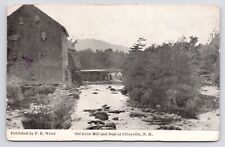 c1908~Andover~Cilleyville New Hampshire NH~Grist Mill & Dam~River~VTG Postcard picture