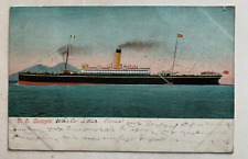 Vintage 1909 Ship Postcard White Star Line SS Canopic steamer steamship liner picture