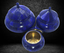 A++ Very Beautiful Grade Quality  Lapis Lazuli 3 piece's urns set picture