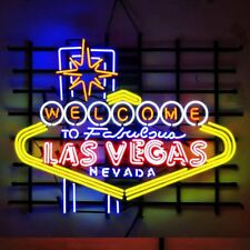 Welcome To Las Vegas Neon Sign 32x24 Beer Bar Pub Man Cave Store Wall Decor picture