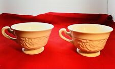 2 Vintage Wedgwood Porcelain Tea Cups Etruria Patrician Old Embossed England picture