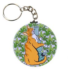420 Orange Tabby Cat Keychain Handmade Stoner Gifts and Collectible Accessories picture