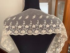 Beautiful Vintage French Lace Edging - Embroidery on tulle - Floral design 330cm picture