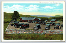 Fort Ticonderoga NY-New York, The Log House Museum, Vintage Antique Postcard picture