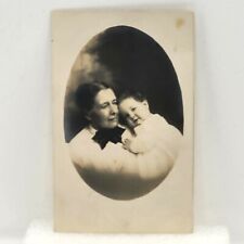 Vintage RPPC Woman Holding Cute Adorable Baby Real Photo Postcard picture