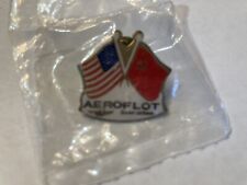 Aeroflot Soviet Airlines Double USA & Soviet Flag Pin New picture