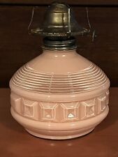 Vintage Kaadan Ltd. Oil Lamp Pink Block Ribbed Design Beautiful Good Condition picture