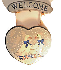 Welcome Sign Winter Ducks Geese Design Farmhouse Hanging Wood Snow picture