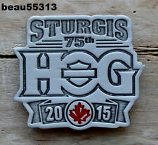 ⭐2015 75th ANNIVERSARY STURGIS HARLEY DAVIDSON OWNERS GROUP HOG RALLY VEST PIN  picture