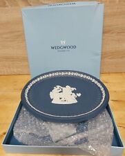 Wedgwood Blue Jasperware Cupid Tray Oval Tray 10” x 7.5” picture