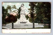 New York City NY, Bronx Park Heine Monument, Antique Vintage Souvenir Postcard picture